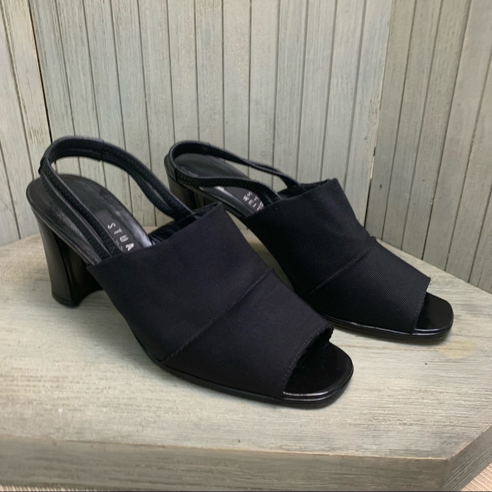 Stuart Weitzman Black Block Heel 6.5b - image 1